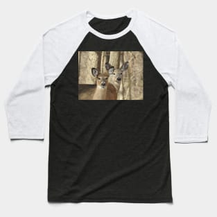 Whitetail deer, doe and babe, wildlife photography Baseball T-Shirt